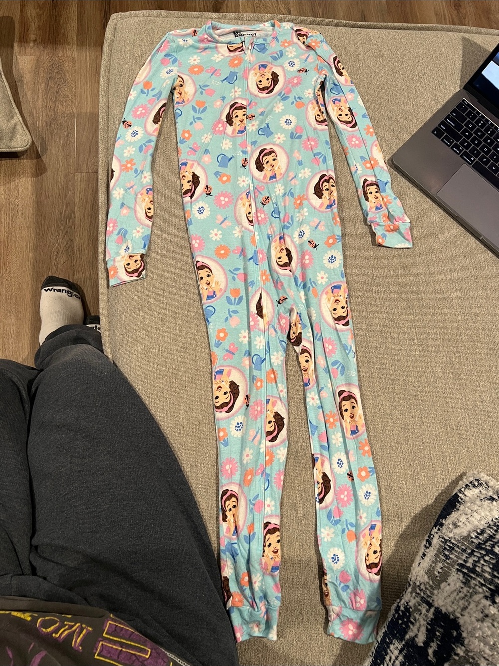 Girls' Light Blue Ms. Rachel One-Piece Pajama